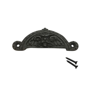 Antique Iron Greenman Cabinet Cup Pull