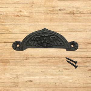 Antique Iron Greenman Cabinet Cup Pull