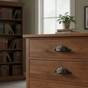 Antique Iron Greenman Cabinet Cup Pull