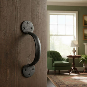 Penny End Cabinet Pull Handle 6" Antique Iron