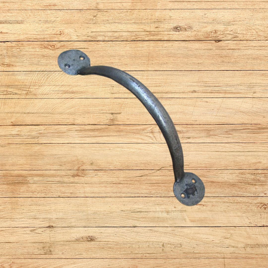 Handforged Penny End Cabinet Pull Handle Antique Iron 9''