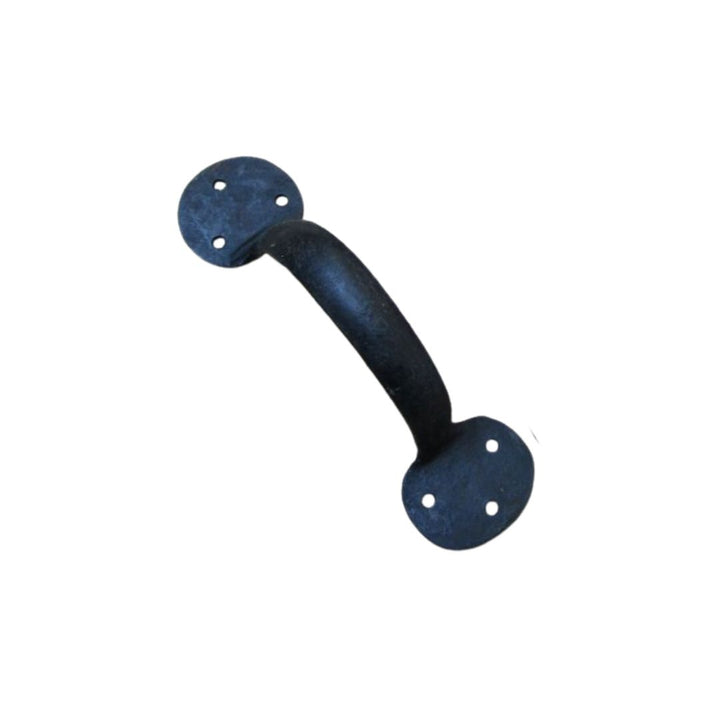 Handforged Penny End Cabinet Pull Handle 6" Black Wax Finish