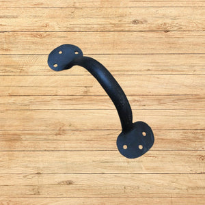 Penny End Cabinet Pull Handle 7" Handforged Black Wax 