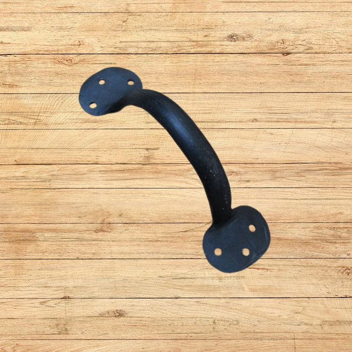 Penny End Cabinet Pull Handle Handforged 8" Black Wax