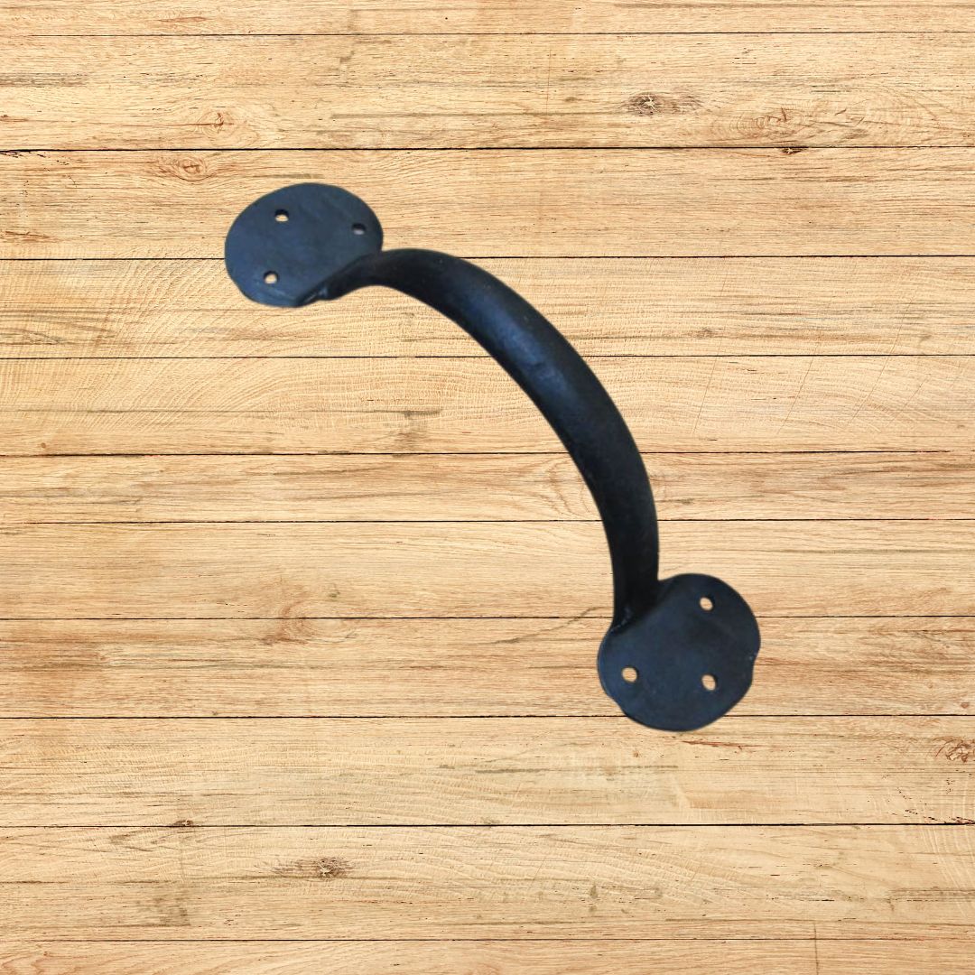 Penny End Cabinet Pull Handle Handforged  9" Black Wax