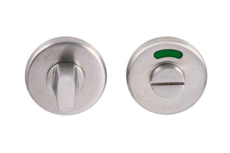 Indicating Bathroom Thumbturn & Release Satin Stainless Steel Fire Rated