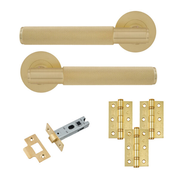 Knurled Door Lever Latch Pack with Hinges