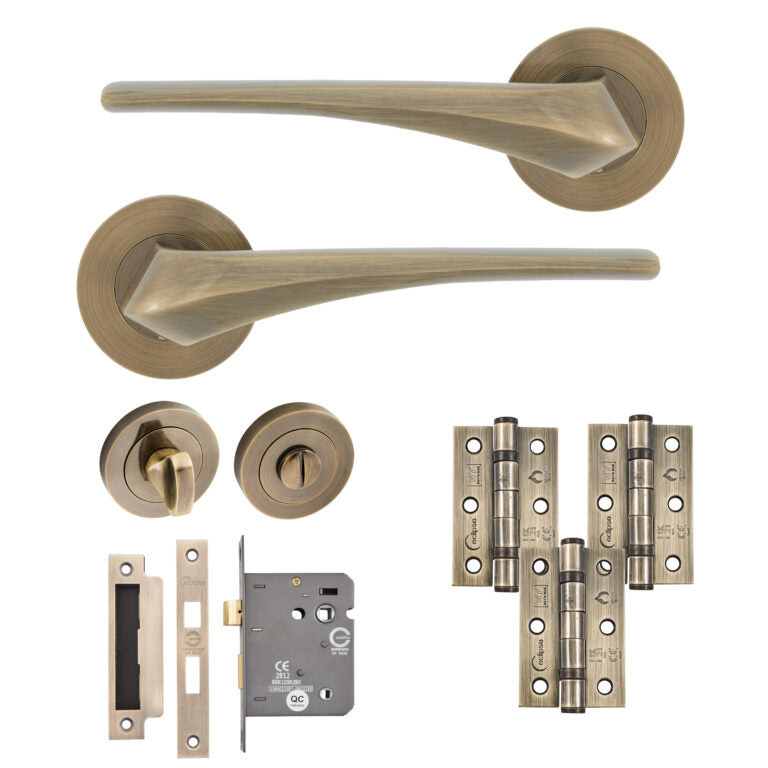 Lanza Door Lever Latch Pack with Hinges