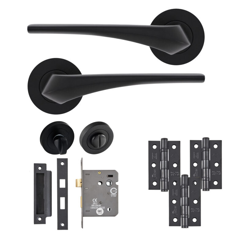 Lanza Door Lever Latch Pack with Hinges