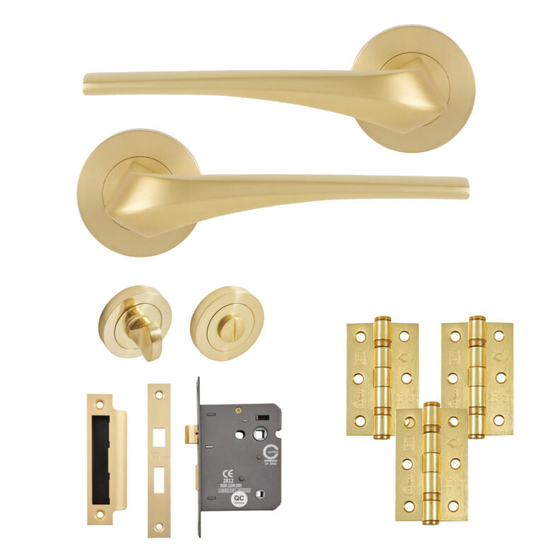 Lanza Door Lever Latch Pack with Hinges