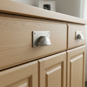 Large Lipped Rectangular Cup Pull Handle Satin Chrome