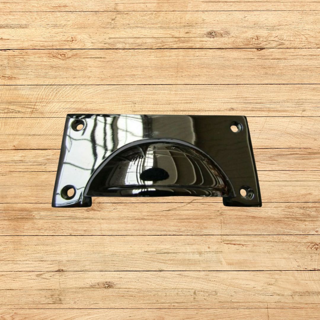 Large Lipped Rectangular Cup Pull Handle Polished Chrome
