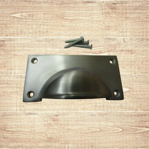 Large Lipped Rectangular Cup Pull Handle Satin Chrome
