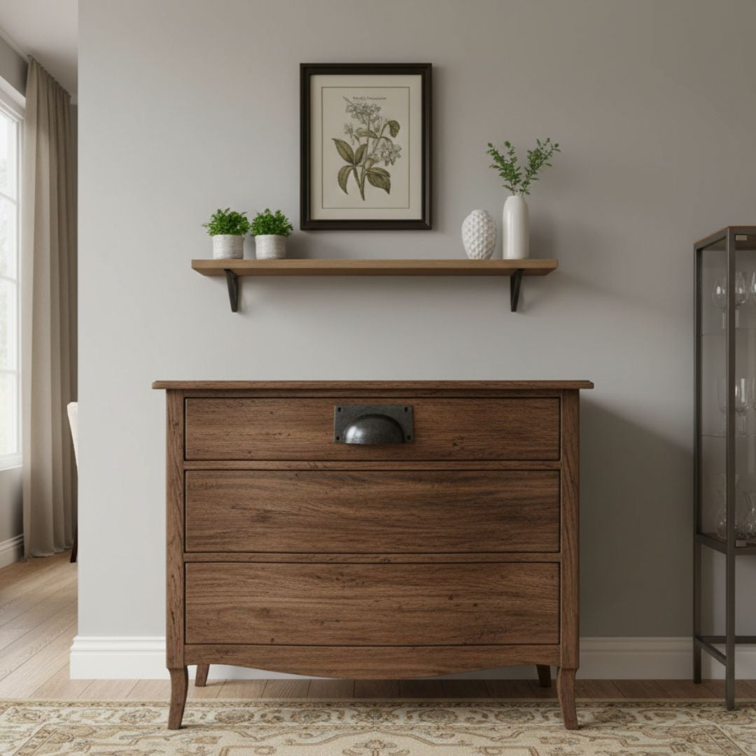 Antique Iron Large Rectangular Cup Pull Handle
