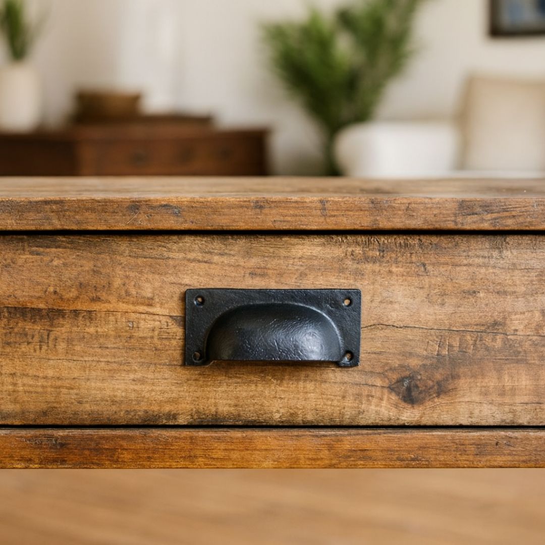 Black Antique Large Rectangular Cup Pull Handle
