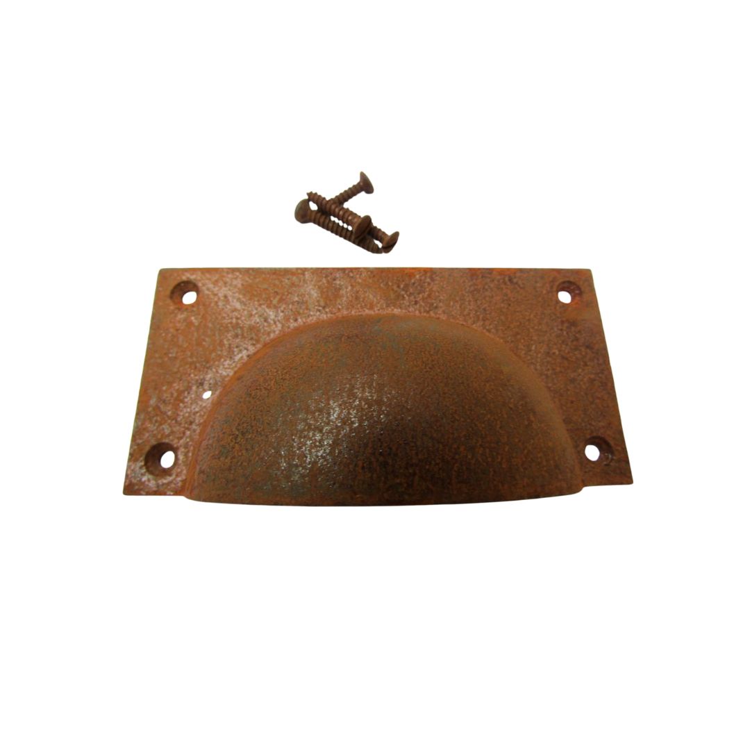 Rust Large Rectangular Cup Pull Handle