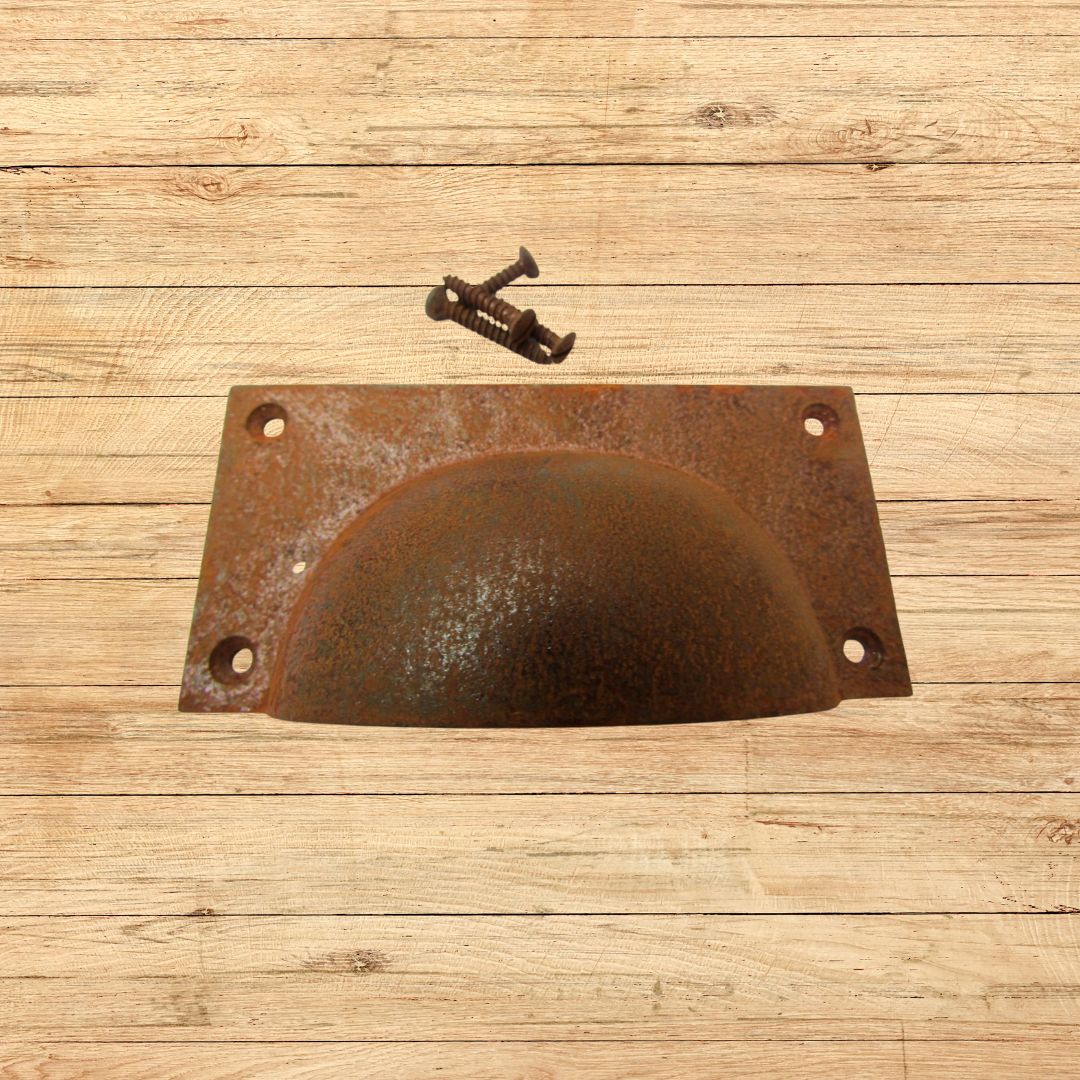 Rust Large Rectangular Cup Pull Handle