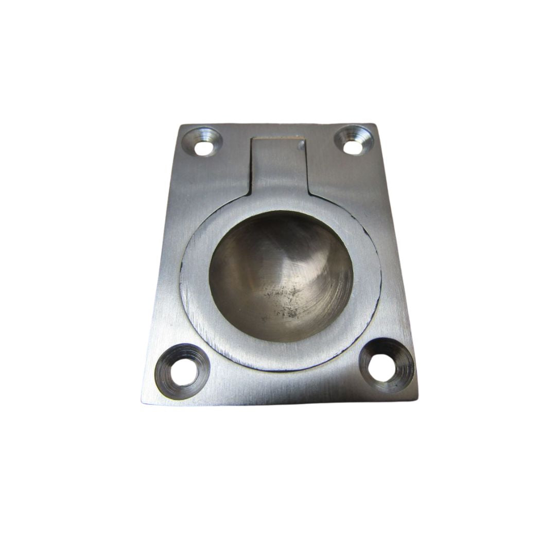 Large Rectangular Ring Pull Satin Chrome