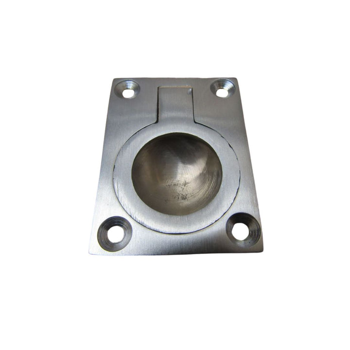 Large Rectangular Ring Pull Satin Chrome