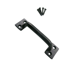 Square End Sash Pull Handle Black Antique Large 