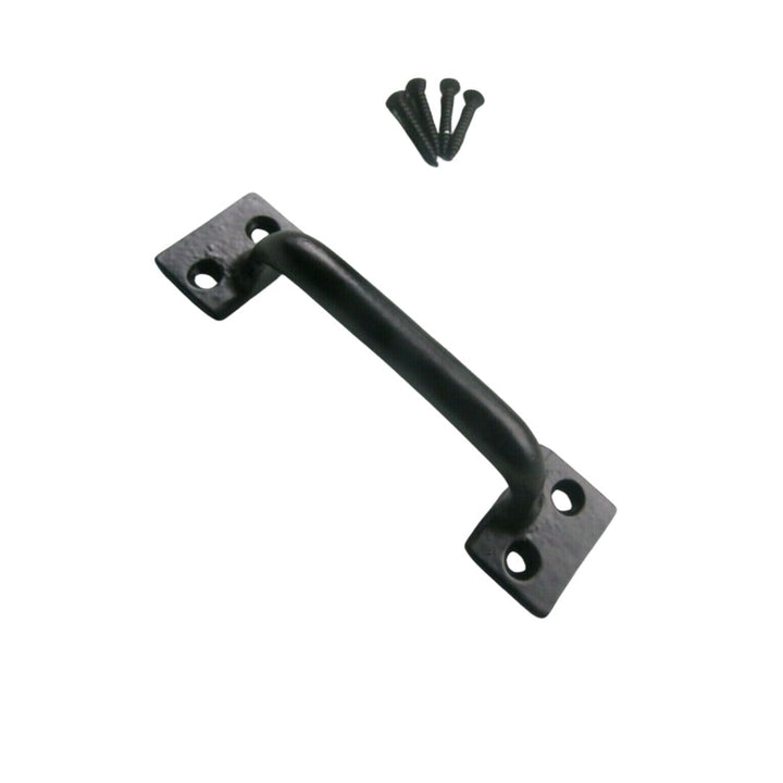 Square End Sash Pull Handle Black Antique Large 