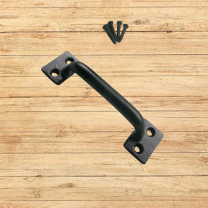 Square End Sash Pull Handle Black Antique Large 