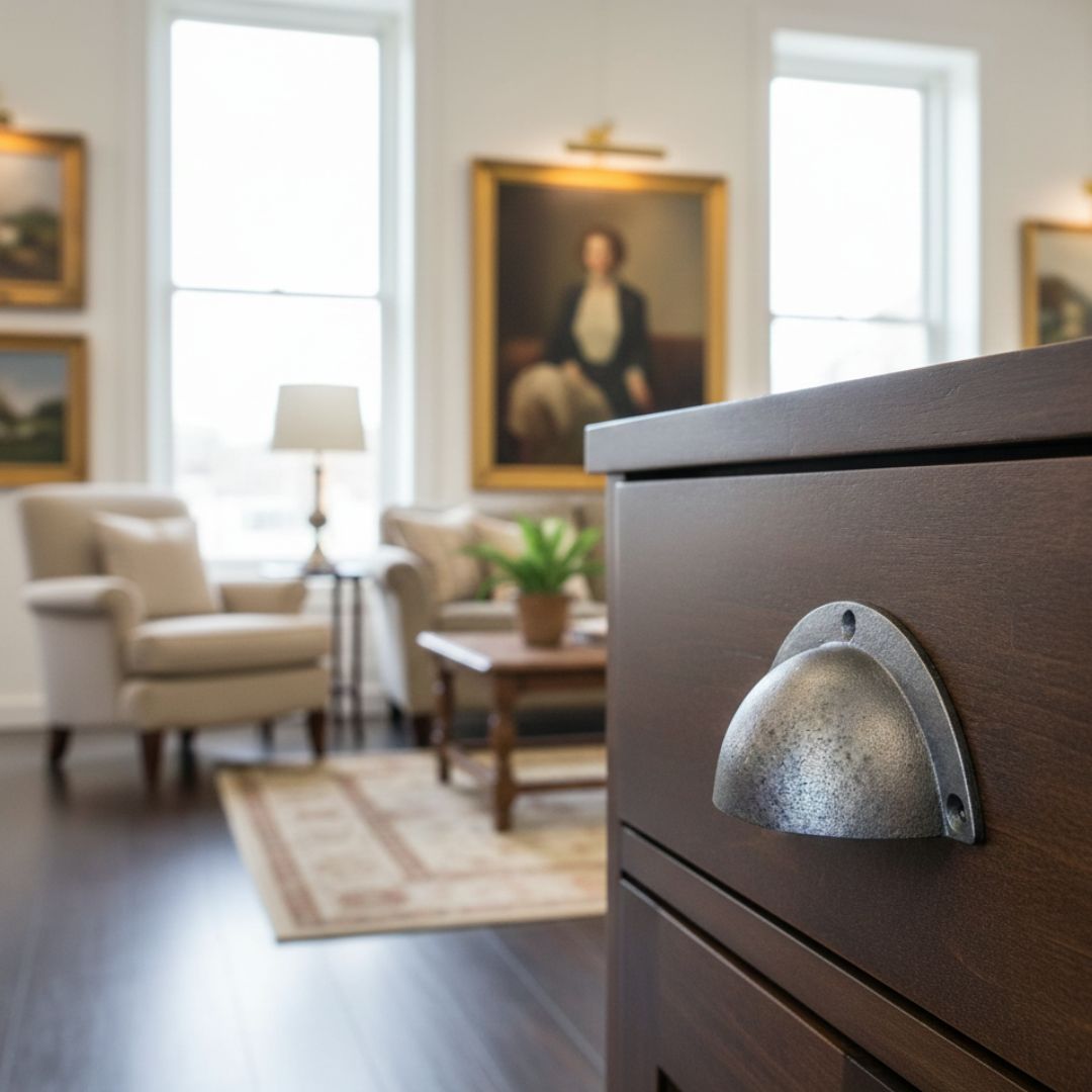 Cup Pull Handle Antique Iron Large Victorian Style