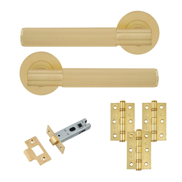 Linear Door Lever Latch Pack with Hinges