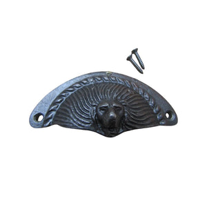 Antique Iron Lion Head Cabinet Cup Pull Handle