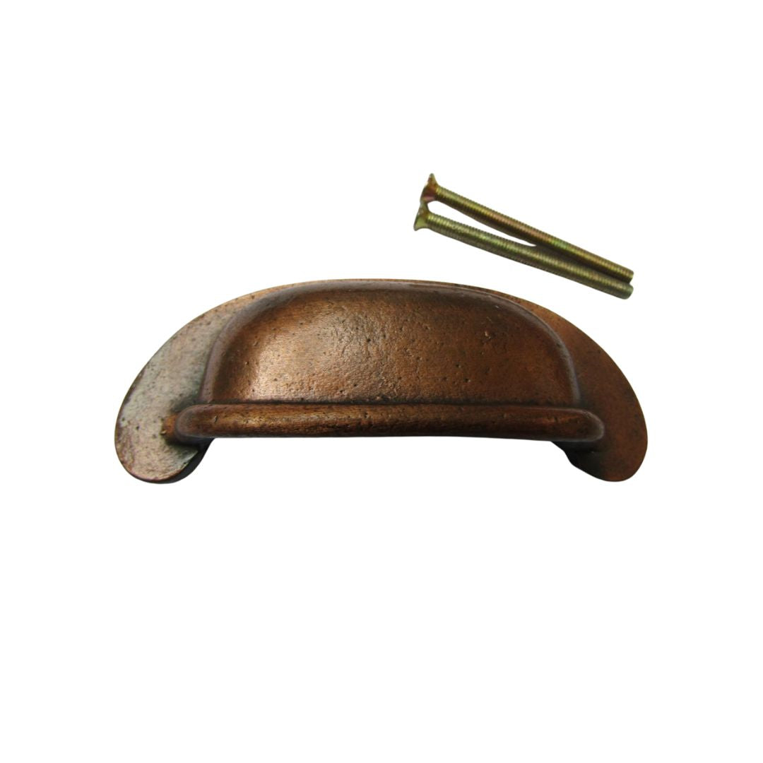 Antique Copper Lipped Rear Fix Cup Pull Handle