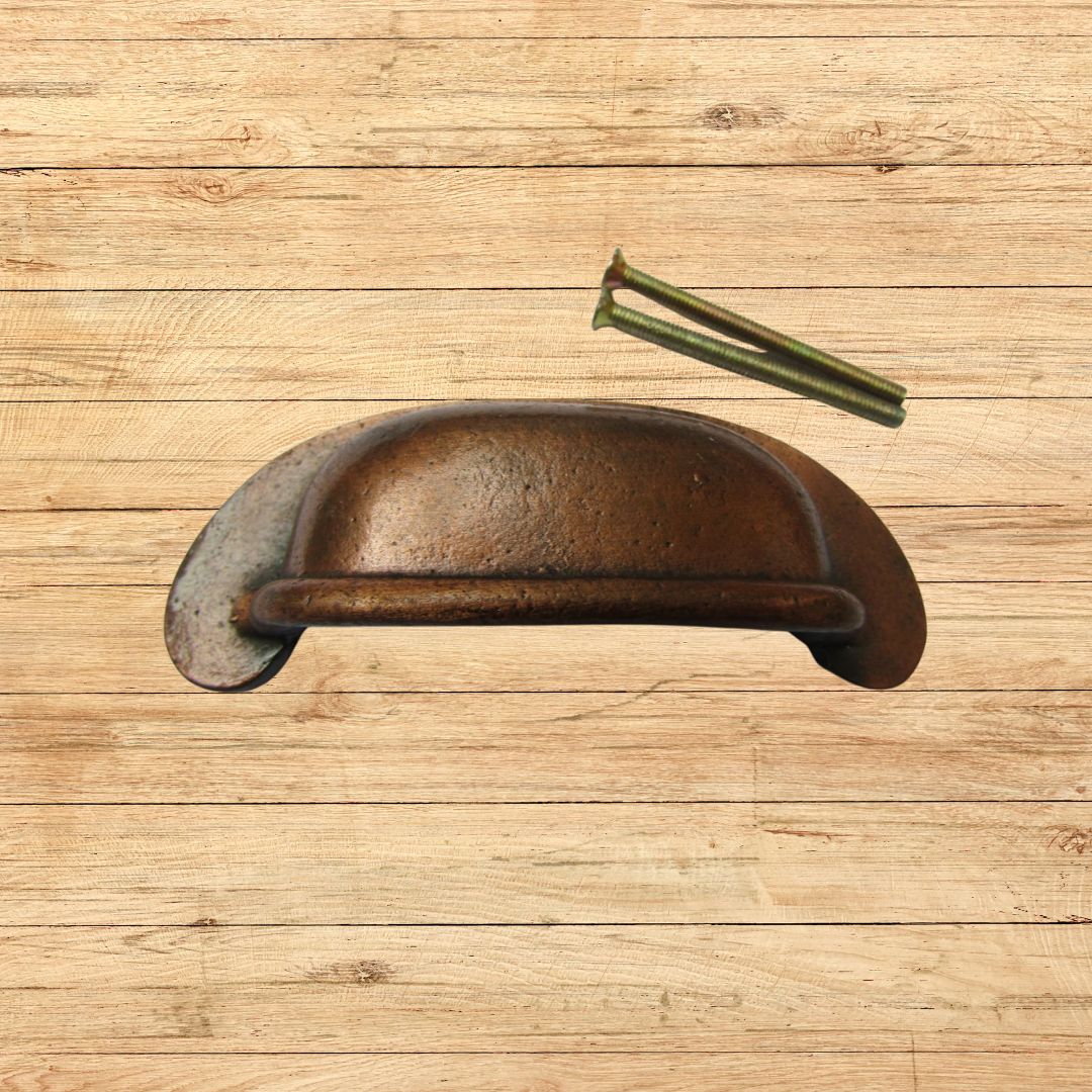 Antique Copper Lipped Rear Fix Cup Pull Handle