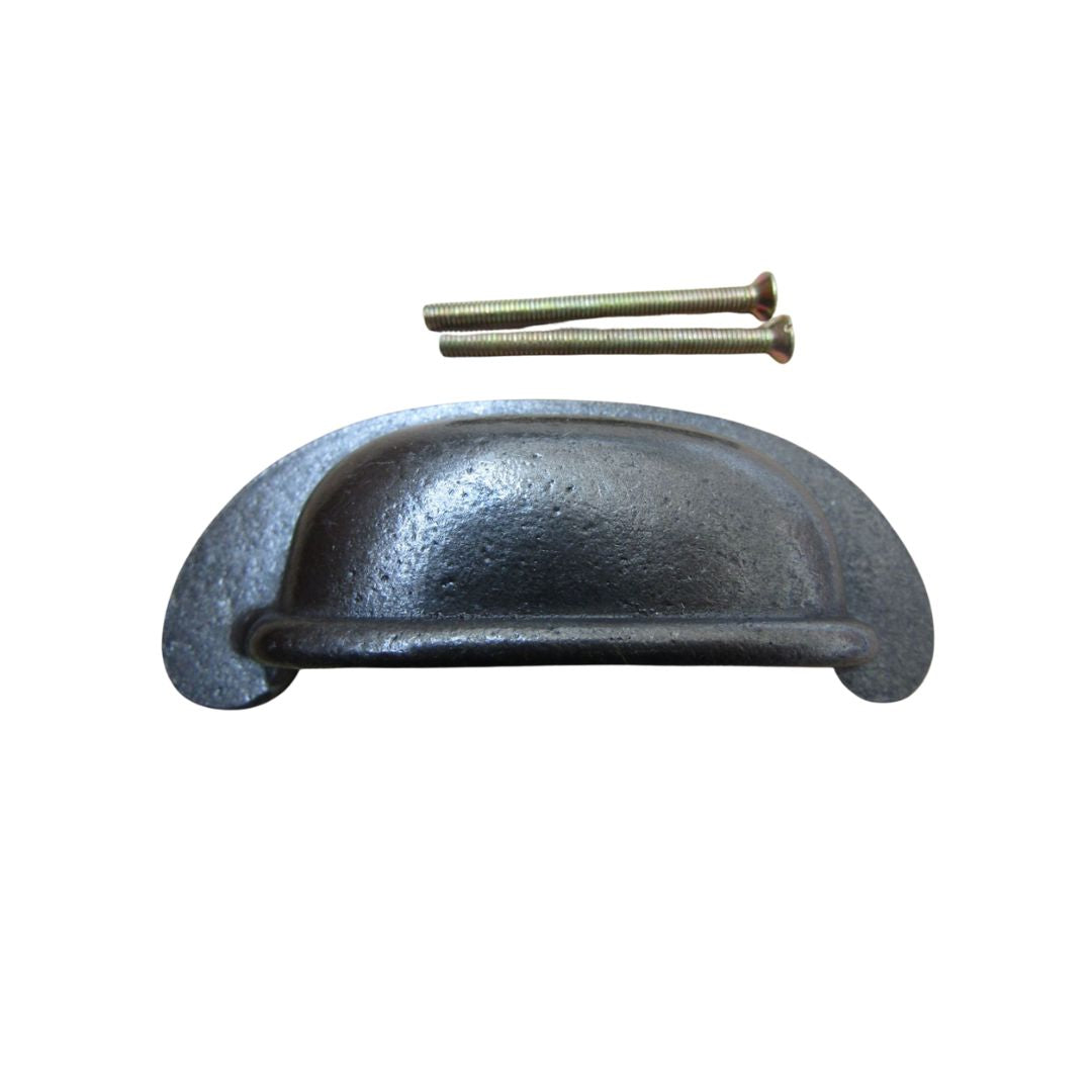 Antique Iron Lipped Rear Fix Cup Pull Handle
