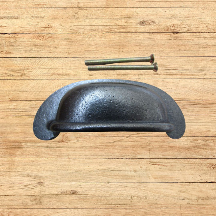 Antique Iron Lipped Rear Fix Cup Pull Handle
