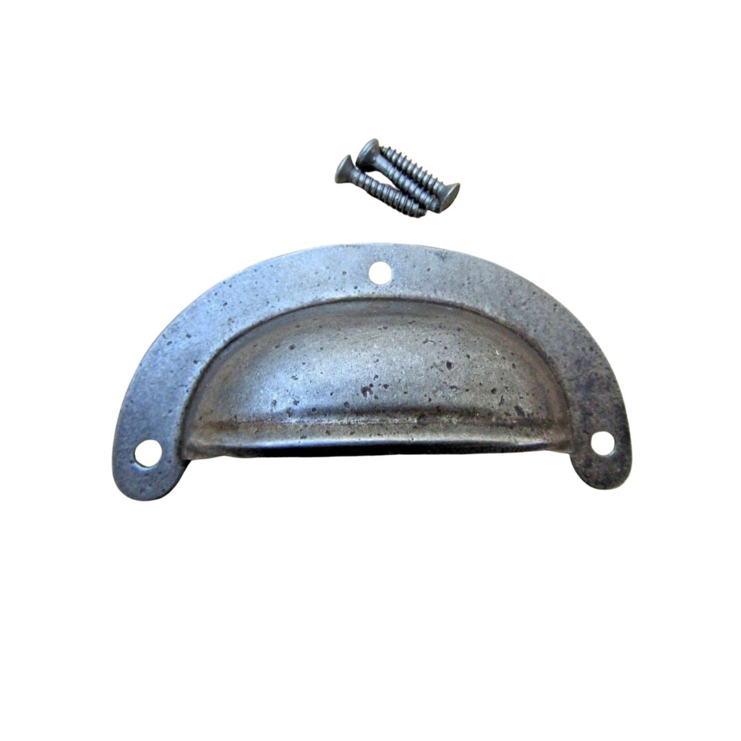 Antique Iron Lugged Pressed Steel Cup Pull Handle
