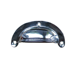 Lugged Pressed Steel Cabinet Cup Pull Handle Chrome