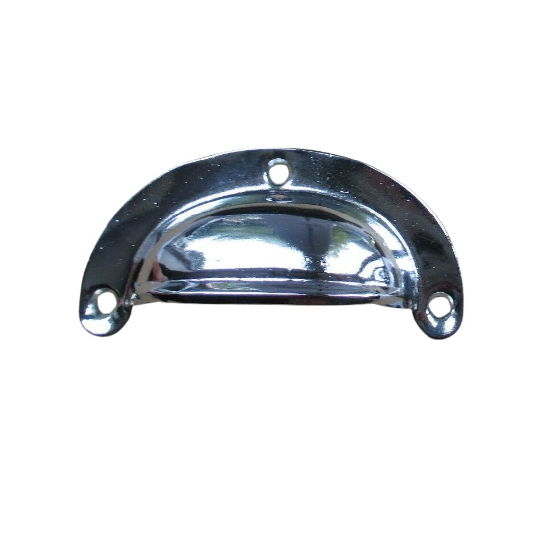 Lugged Pressed Steel Cabinet Cup Pull Handle Chrome