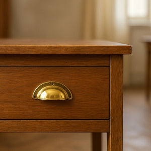 Polished Brass Lugged Pressed Steel Cup Pull Handle