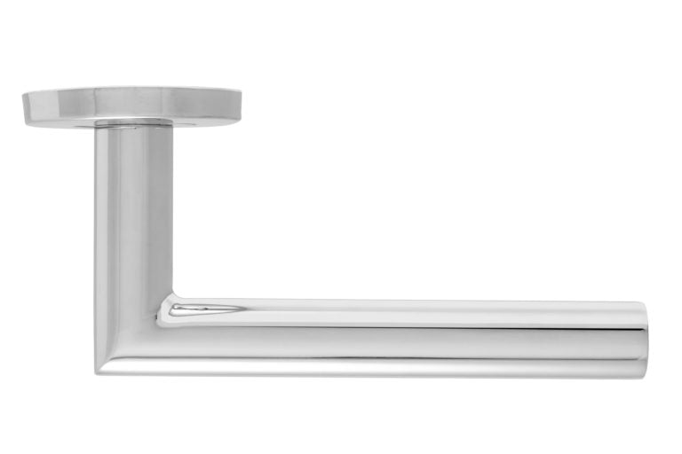 Fire Rated Mitred Lever on Rose Door Handle Stainless Steel
