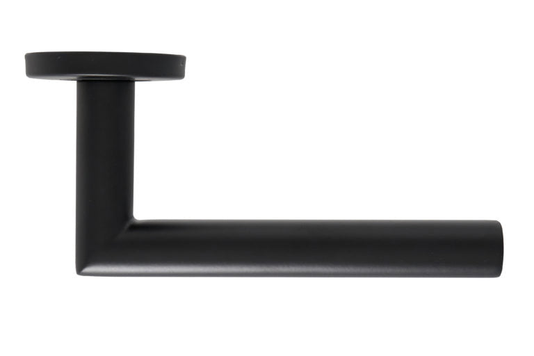 Fire Rated Mitred Lever on Rose Door Handle Stainless Steel