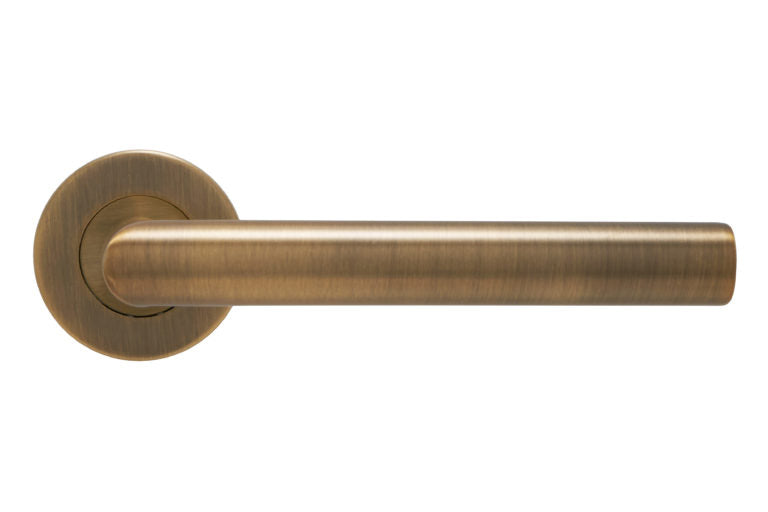 Fire Rated Mitred Lever on Rose Door Handle Stainless Steel