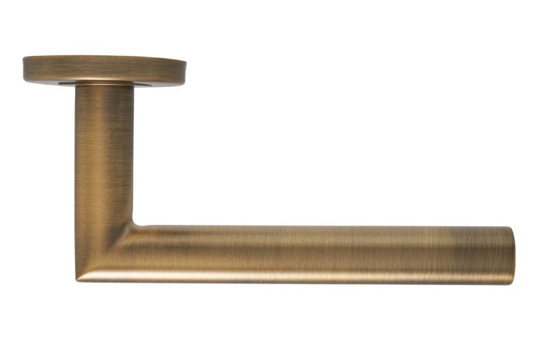 Fire Rated Mitred Lever on Rose Door Handle Stainless Steel