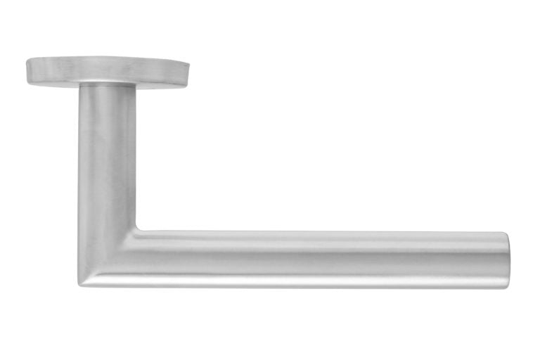 Fire Rated Mitred Lever on Rose Door Handle Stainless Steel