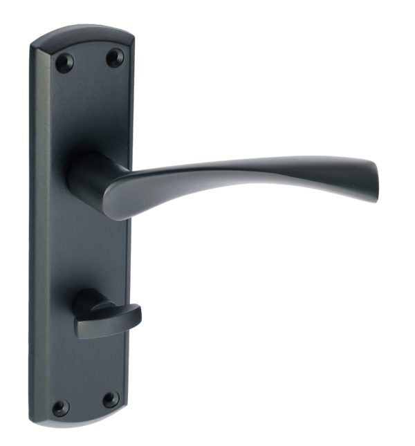 Monza Lever on Backplate Door Handle Matt Black