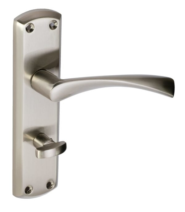 Monza Lever on Backplate Door Handle Satin Nickel