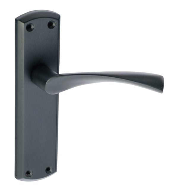 Monza Lever on Backplate Door Handle Matt Black