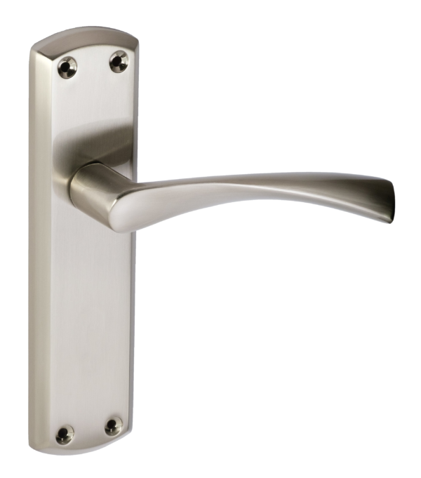 Monza Lever on Backplate Door Handle Satin Nickel