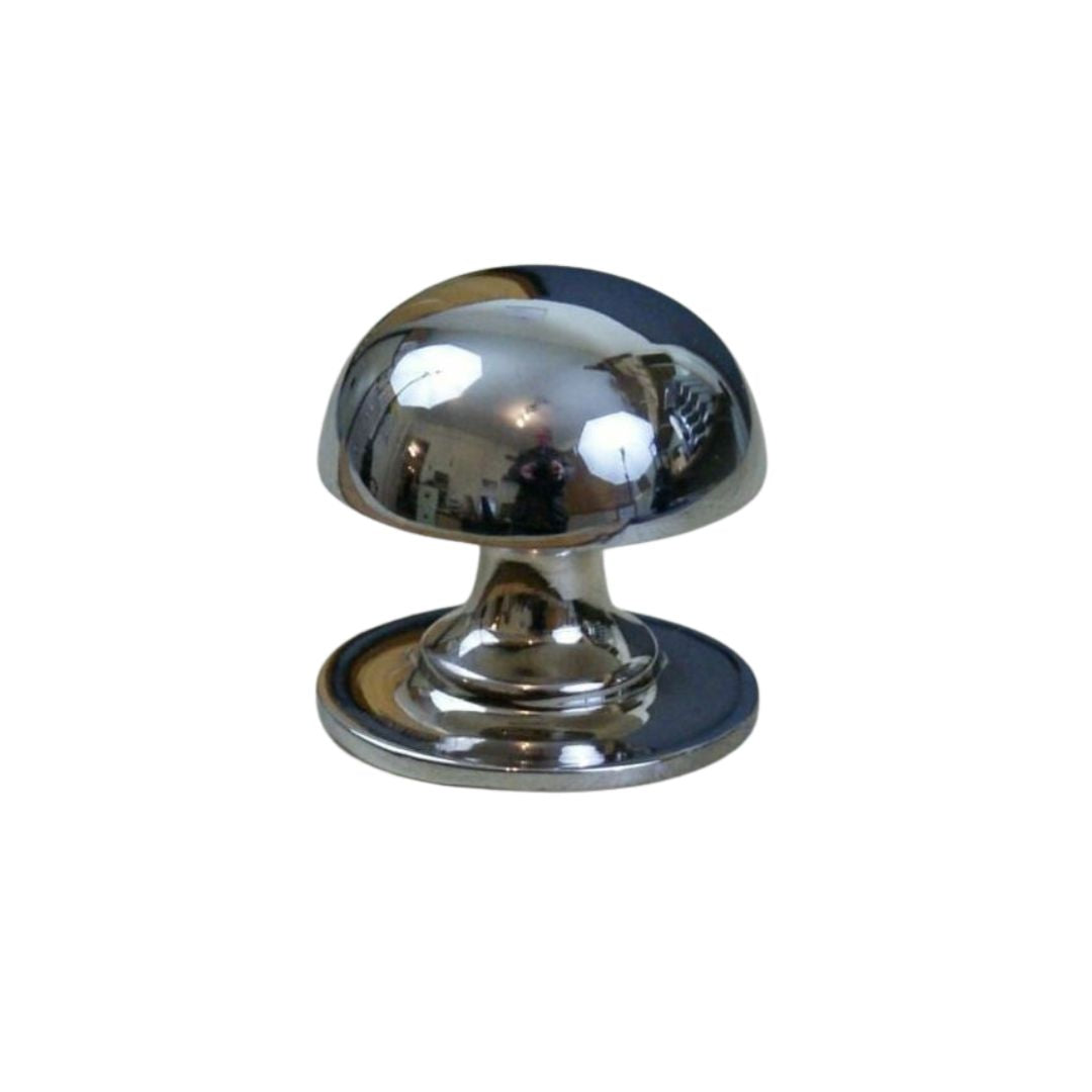 Mushroom Solid Brass Cabinet Knob Polished Chrome 32mm