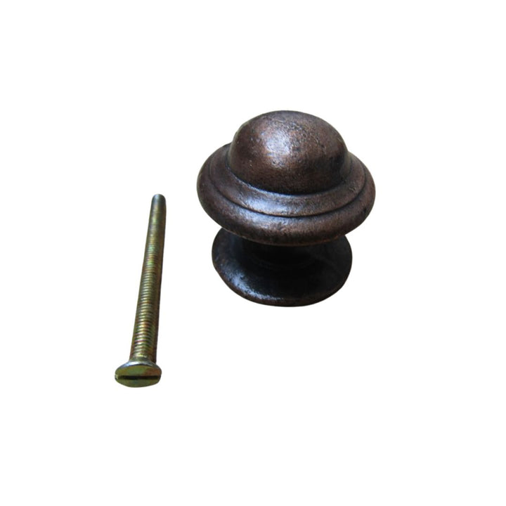 Mushroom Stepped Cabinet Knob Antique Copper 32mm