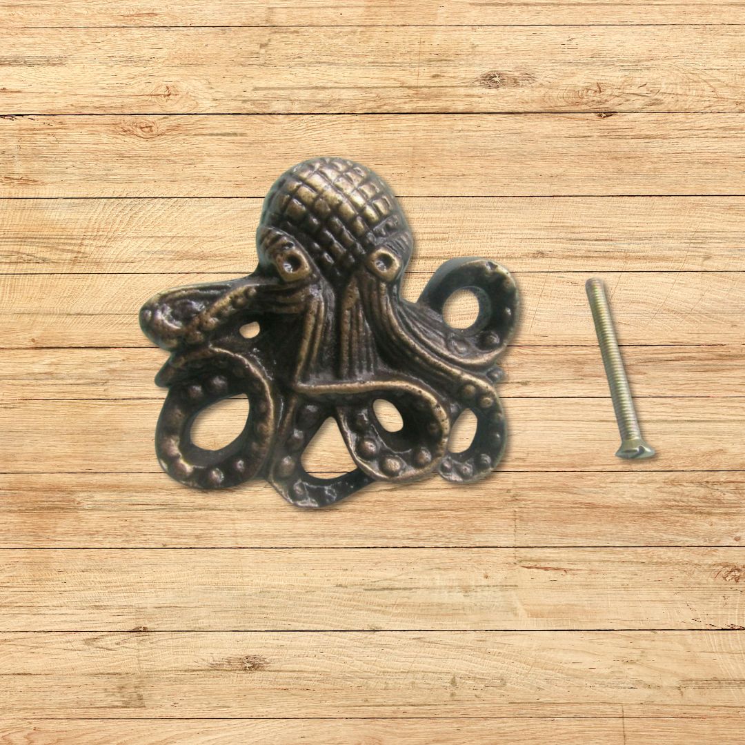 70mm Octopus Knob Antique Brass 