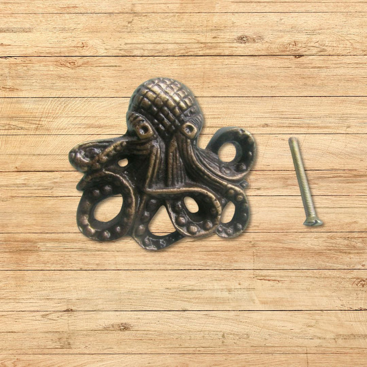 70mm Octopus Knob Antique Brass 
